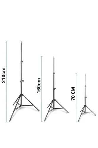 Ring Light 14 Inç Tiktok Youtuber Çekim Tripod Işıklı Telefon Tutucu Makyaj Işığı +2.1 Mt Tripod-14 İNÇ SİYAH - 4