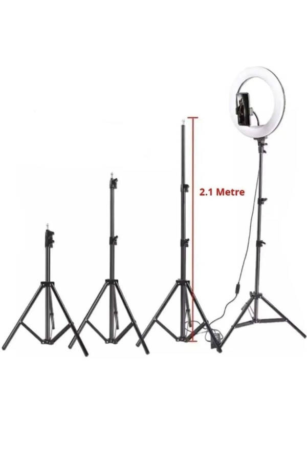 Ring Light for Youtube - Tiktok - Selfie - Makeup LED Lighted 10 Inch (26 Cm) 210 Cm Tripod - 2