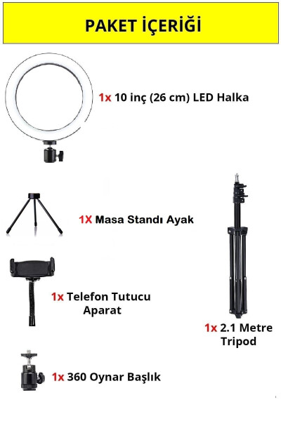 Ring Light Youtuber Tiktok Phone Holder Makeup Light 10 Inch +2.1 Mt Tripod+ Table Stand - 4