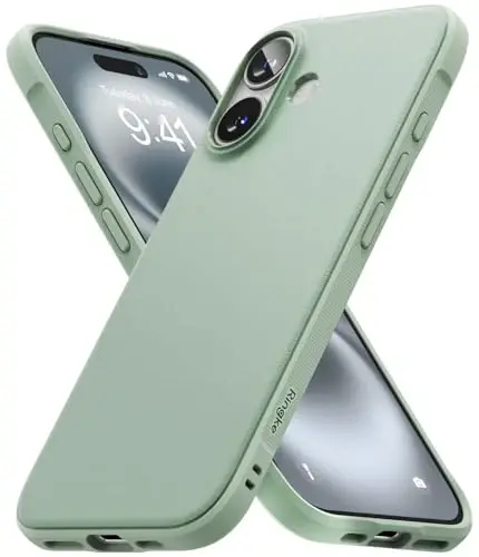 Ringke Onyx для iPhone 16 Plus, [приятно держать в руке] устойчив к маслу и грязи, отдельные крышки объективов для камер, нескользящая легкая крышка с улучшенным захватом - Mint - RINGKE
