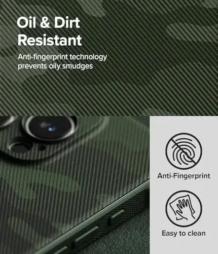 Ringke Onyx для iPhone 16 Pro Max, [приятно держать в руке], устойчив к маслу и грязи, отдельные крышки объективов для камер, нескользящее покрытие, легкий чехол - камуфляжно-зеленый - 4