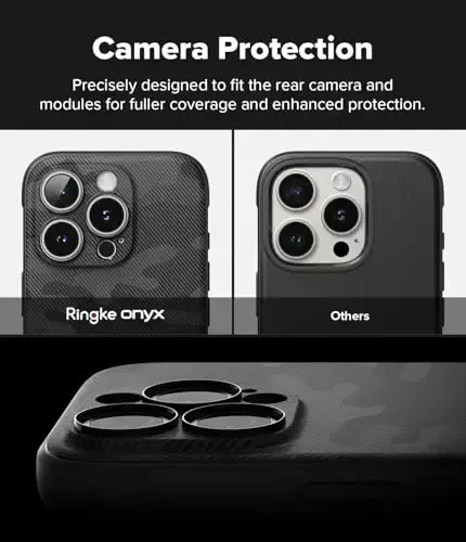 Ringke Onyx для iPhone 16 Pro, [совместим с MagSafe] Масло- и грязеотталкивающий, отдельные крышки объективов для камер, нескользящая легкая крышка с улучшенным захватом - Magnetic Camo Black - 3