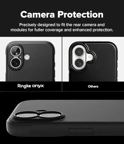 Ringke Onyx для iPhone 17 Case, [Feels Good in The Hand] Oil & Dirt Resistant, Individual Lens Covers for Cameras, Non-Slip Enhanced Grip Lightweight Cover - Black - 3