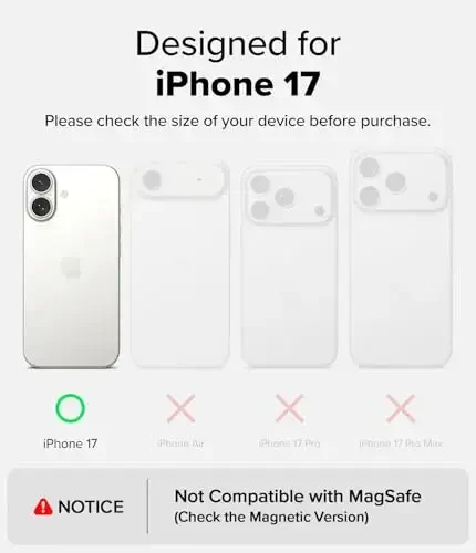 Ringke Onyx для iPhone 17, [приятно держать в руке], устойчив к маслу и грязи, отдельные крышки объективов для камер, нескользящее покрытие, легкий чехол - Camo Black - 2