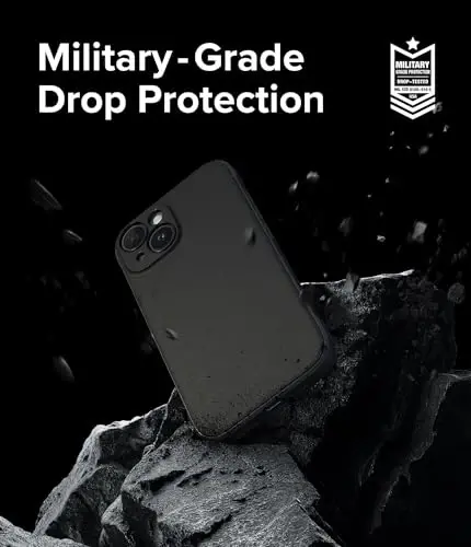 Ringke Onyx for iPhone 15 Case, [Feels Good in The Hand] Oil & Dirt Resistant, Individual Lens Covers for Cameras, Non-Slip Enhanced Grip Lightweight Cover - Black - 6