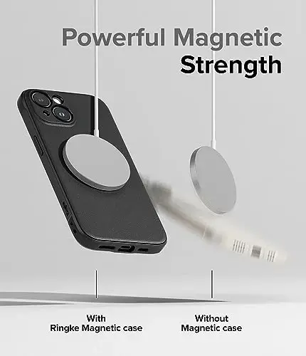 Ringke Onyx for iPhone 15 Plus Case, [Compatible with MagSafe] Oil & Dirt Resistant, Individual Lens Covers for Cameras, Non-Slip Enhanced Grip Lightweight Cover - Magnetic Black - 5