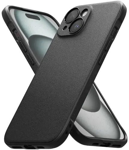 Ringke Onyx for iPhone 15 Plus G'ilofi, [Qo'lda yaxshi seziladi] Yog' va kirlikka chidamli, Kameralar uchun individual linza qopqoqlari, Sirpanmaydigan kuchaytirilgan tutqichli yengil qopqoq - Qora 