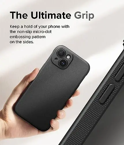 Ringke Onyx for iPhone 15 Plus G'ilofi, [Qo'lda yaxshi seziladi] Yog' va kirlikka chidamli, Kameralar uchun individual linza qopqoqlari, Sirpanmaydigan kuchaytirilgan tutqichli yengil qopqoq - Qora - 5