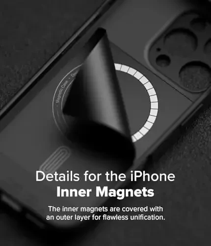 Ringke Onyx for iPhone 16 Pro Case, [Compatible with MagSafe] Oil & Dirt Resistant, Individual Lens Covers for Cameras, Non-Slip Enhanced Grip Lightweight Cover - Magnetic Black - 6