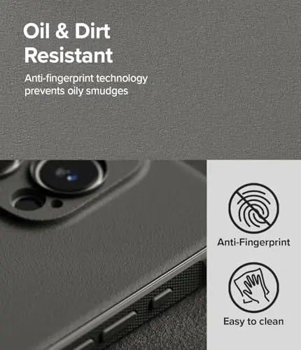 Ringke Onyx for iPhone 16 Pro Case, [Feels Good in The Hand] Oil & Dirt Resistant, Individual Lens Covers for Cameras, Non-Slip Enhanced Grip Lightweight Cover - Gray - 4