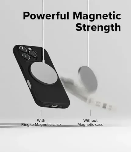 Ringke Onyx for iPhone 16 Pro Case, [MagSafe bilan mos] Yog 'va kirlikka chidamli, kameralar uchun individual linza qopqoqlari, Sirpanmaydigan kuchaytirilgan tutqichli engil g'ilof - Magnit qora - 5