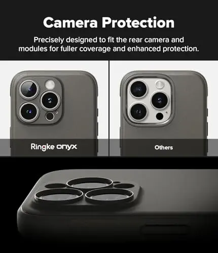 Ringke Onyx for iPhone 16 Pro Max G'ilofi, [Qo'lda yaxshi seziladi] Yog 'va kirlikka chidamli, kameralar uchun individual linzalar qopqoqlari, sirpanmaydigan yaxshilangan tutqichli yengil g'ilof - Kulrang - 3