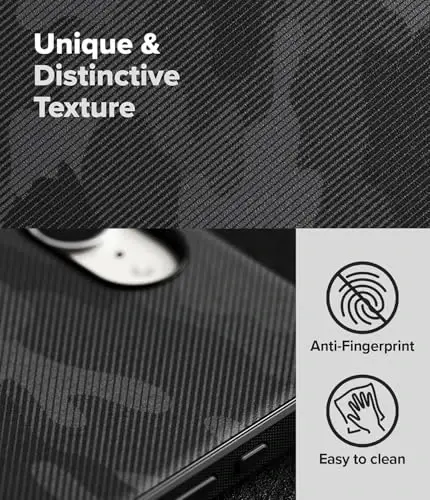 Ringke Onyx for iPhone 16e Case, [Feels Good in The Hand] Oil & Dirt Resistant, Individual Lens Covers for Cameras, Non-Slip Enhanced Grip Lightweight Cover - Camo Black - 3