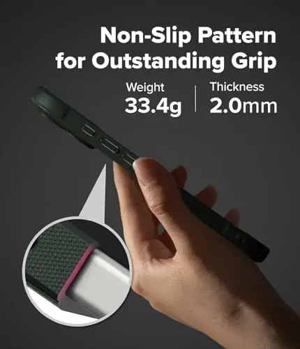 Ringke Onyx for iPhone 17 Case, [Feels Good in The Hand] Oil & Dirt Resistant, Cameras uchun individual ob'ektiv qopqoqlari, Sirpanmaydigan yaxshilangan ushlagich Yengil vaznli qopqoq - To'q yashil - 5