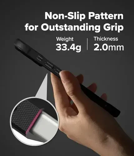 Ringke Onyx for iPhone 17 Case, [Feels Good in The Hand] Oil & Dirt Resistant, Individual Lens Covers for Cameras, Non-Slip Enhanced Grip Lightweight Cover - Black - 5