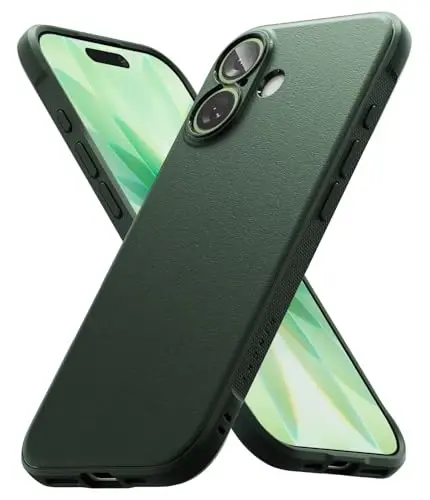 Ringke Onyx for iPhone 17 Case, [Feels Good in The Hand] Oil & Dirt Resistant, Individual Lens Covers for Cameras, Non-Slip Enhanced Grip Lightweight Cover - Dark Green 