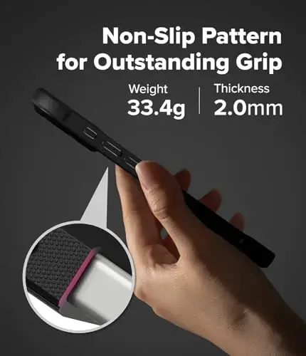 Ringke Onyx for iPhone 17 Case, [Feels Good in The Hand] Oil & Dirt Resistant, Kameralar uchun individual linza qopqoqlari, Sirpanmaydigan yaxshilangan ushlagichli yengil qopqoq - Qora - 5