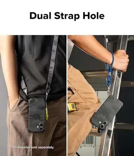 Ringke Onyx for iPhone 17 G'ilofi, [MagSafe bilan mos] Yog 'va kirlanishga chidamli, Kameralar uchun individual linzalar qopqoqlari, Sirpanmaydigan kuchaytirilgan tutqichli yengil qopqoq - Magnit Kamuflaj Qora - 5