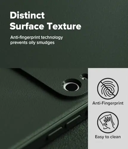 Ringke Onyx for iPhone 17 Pro Case, [Feels Good in The Hand] Oil & Dirt Resistant, Individual Lens Covers for Cameras, Non-Slip Enhanced Grip Lightweight Cover - Dark Green - 4