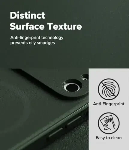 Ringke Onyx for iPhone 17 Pro Max Case, [Compatible with MagSafe] Oil & Dirt Resistant, Individual Lens Covers for Cameras, Non-Slip Enhanced Grip Lightweight Cover - Magnetic Dark Green - 6