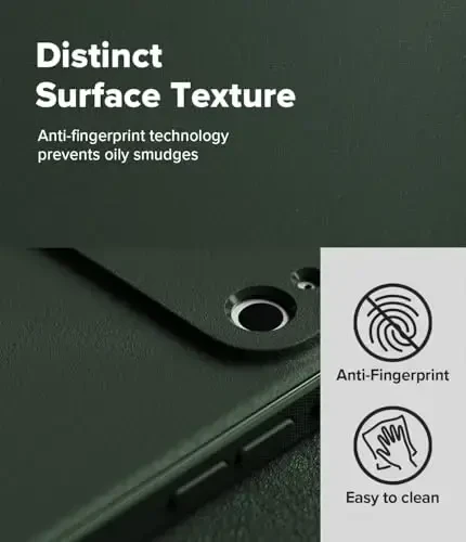 Ringke Onyx for iPhone 17 Pro Max Case, [Feels Good in The Hand] Oil & Dirt Resistant, Individual Lens Covers for Cameras, Non-Slip Enhanced Grip Lightweight Cover - Dark Green - 4