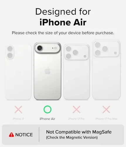 Ringke Onyx for iPhone Air Case, [Feels Good in The Hand] Yog' va kirlikka chidamli, Kameralar uchun individual linza qopqoqlari, Sirpanmaydigan yaxshilangan tutqichli yengil qopqoq - To'q yashil - 2