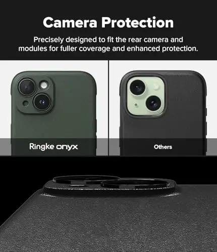 Ringke Onyx iPhone 15 Plus uchun g‘ilof, [Qo‘lda yaxshi seziladi] Yog‘ va kirlikka chidamli, Kameralar uchun individual linza qopqoqlari, Sirpanmaydigan kuchaytirilgan ushlagich yengil g‘ilof - To‘q yashil - 2