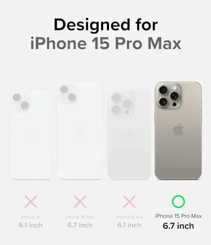 Ringke Onyx iPhone 15 Pro Max uchun g'ilof, [Qo'lda yaxshi seziladi] Yog' va kirlikka chidamli, kameralar uchun individual linza qopqoqlari, sirpanmaydigan yaxshilangan tutqichli yengil qopqoq - Kulrang - 2