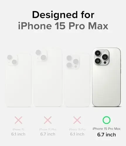 Ringke Onyx iPhone 15 Pro Max uchun g'ilof, [Qo'lda yaxshi seziladi] Yog 'va kirlikka chidamli, kameralar uchun individual linzalar qopqoqlari, sirpanmaydigan, kuchaytirilgan ushlagich, engil qopqoq - qora - RINGKE (1)