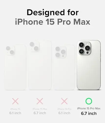 Ringke Onyx iPhone 15 Pro Max uchun g'ilof, [Qo'lda yaxshi seziladi] Yog 'va kirlikka chidamli, kameralar uchun individual linzalar qopqoqlari, sirpanmaydigan, kuchaytirilgan ushlagich, engil qopqoq - qora - 2