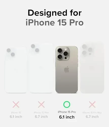 Ringke Onyx iPhone 15 Pro uchun g‘ilof, [MagSafe bilan mos] Yog‘ va kirga chidamli, kameralar uchun alohida linza qopqoqlari, sirpanmaydigan kuchaytirilgan tutqichli yengil g‘ilof - Magnitli to‘q yashil - 2