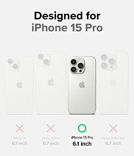 Ringke Onyx iPhone 15 Pro uchun g'ilof, [Qo'lda yaxshi seziladi] Yog' va kirlikka chidamli, Kameralar uchun individual linza qopqoqlari, Sirpanmaydigan kuchaytirilgan ushlagich Yengil qopqoq - Qora - 2