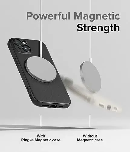 Ringke Onyx iPhone 15 uchun g'ilof, [MagSafe bilan mos] Yog' va kirga chidamli, kameralar uchun individual linza qopqoqlari, sirpanmaydigan, kuchaytirilgan ushlagich, yengil qopqoq - magnit qora - 4