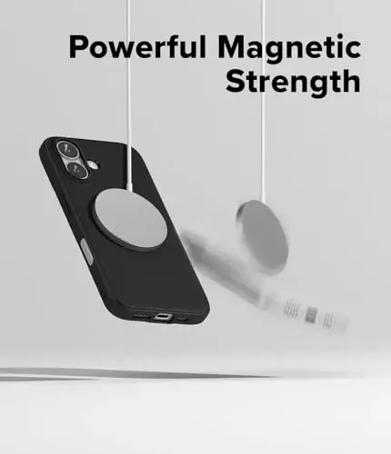 Ringke Onyx iPhone 16 Plus uchun g'ilof, [MagSafe bilan mos] Yog' va kirlikka chidamli, Kameralar uchun individual linza qopqoqlari, Sirpanmaydigan kuchaytirilgan ushlagich Yengil g'ilof - Magnit Qora - 5