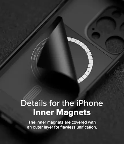 Ringke Onyx iPhone 16 Pro Max uchun g‘ilof, [MagSafe bilan mos] Yog‘ va kirlikka chidamli, kameralar uchun alohida linza qopqoqlari, sirpanmaydigan, yengil g‘ilof - magnit qora - 6