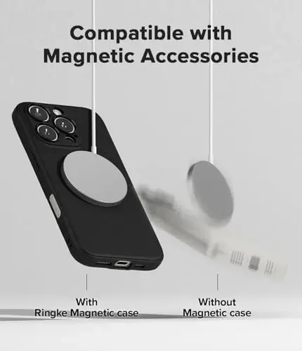 Ringke Onyx iPhone 16 Pro Max uchun g‘ilof, [MagSafe bilan mos] Yog‘ va kirlikka chidamli, kameralar uchun alohida linza qopqoqlari, sirpanmaydigan, yengil g‘ilof - magnit qora - 5