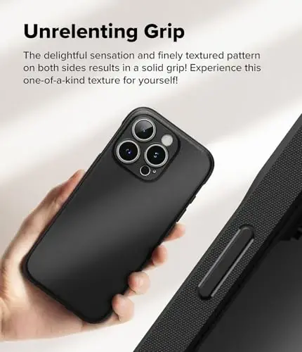Ringke Onyx iPhone 16 Pro Max uchun g‘ilof, [Qo‘lda yaxshi seziladi] Yog‘ va kirga chidamli, kameralar uchun alohida linza qopqoqlari, sirpanmaydigan kuchaytirilgan tutqichli yengil g‘ilof - Qora - 5
