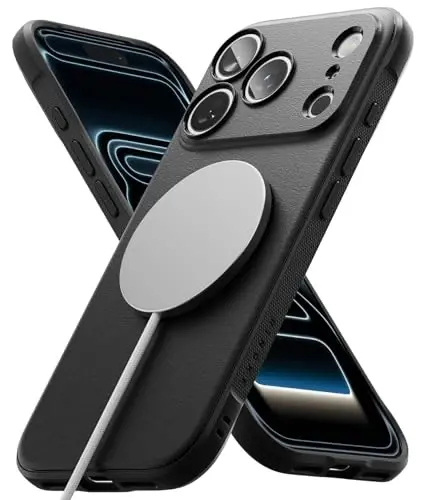 Ringke Onyx iPhone 17 Pro Max uchun g‘ilof, [MagSafe bilan mos] Yog‘ va kirlarga chidamli, kameralar uchun individual linza qopqoqlari, sirpanmaydigan kuchaytirilgan tutqichli yengil g‘ilof - magnit qora 