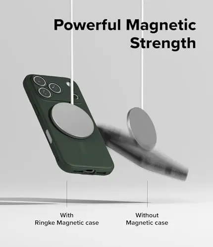 Ringke Onyx iPhone 17 Pro uchun g'ilof, [MagSafe bilan mos] Yog' va kirga chidamli, kameralar uchun individual linza qopqoqlari, sirpanmaydigan yaxshilangan tutqichli yengil g'ilof - Magnitli to'q yashil - 4