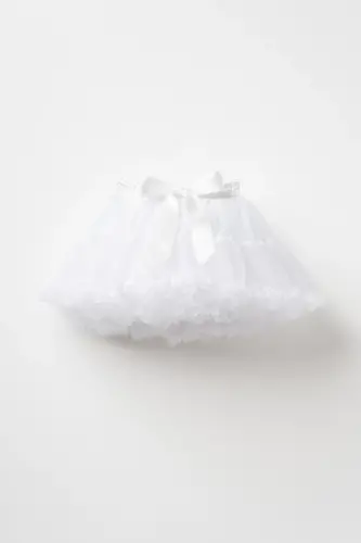 Rio Fiyonk Detaylı Astarlı Kabarık 23 Nisan 29 Ekim Cumhuriyet Bayramı Doğum Günü Karnaval Tütü Etek-Beyaz 