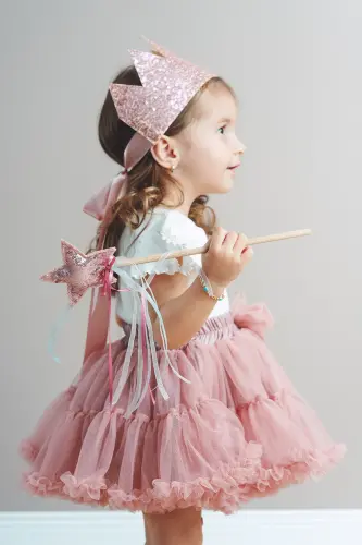 Rio Fiyonk Detaylı Astarlı Kabarık Karnaval Tütü Etek (GÜL KURUSU)-GÜL KURUSU - 3