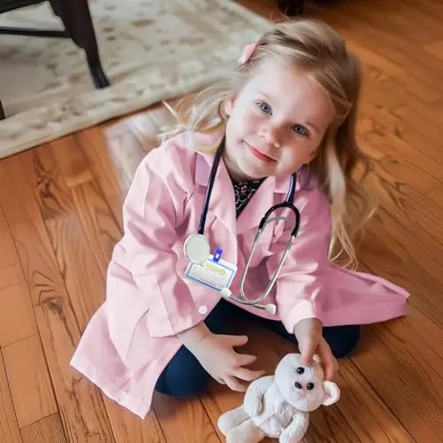 RioRand Kids' Doctor Lab Coat Costume with Accessories Role Play for Boys Girls Playset Nurse Costume Age 3-12 - 5