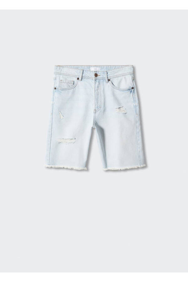 Ripped Bermuda Denim Shorts - 3