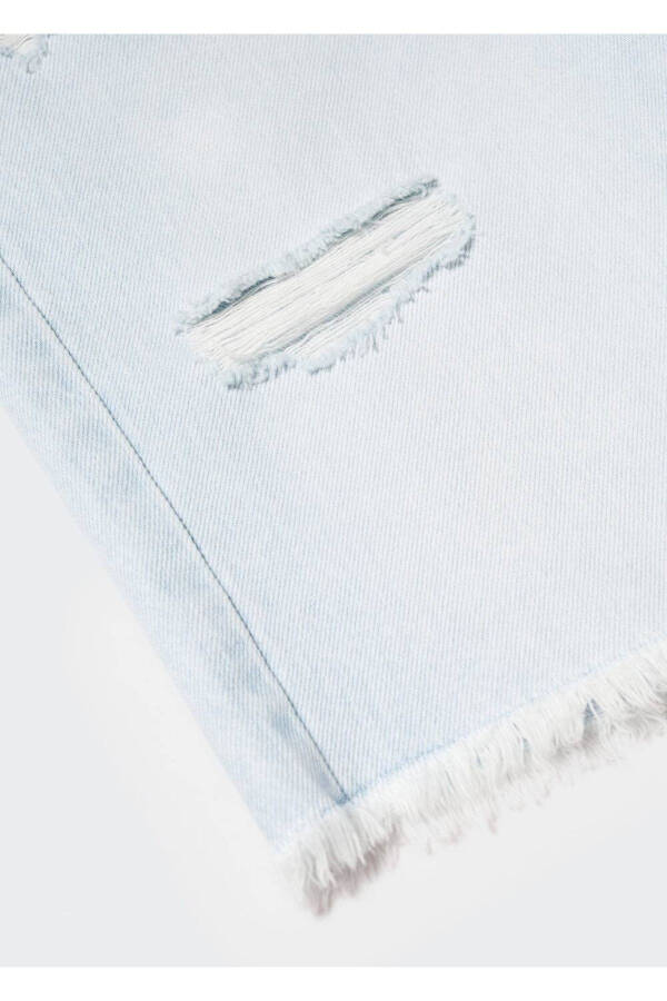 Ripped Bermuda Denim Shorts - 5