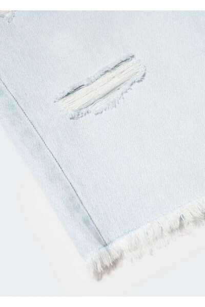 Ripped Bermuda Denim Shorts - 5