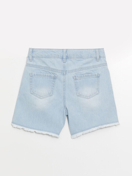 Ripped Detail Girls Jean Shorts - 2