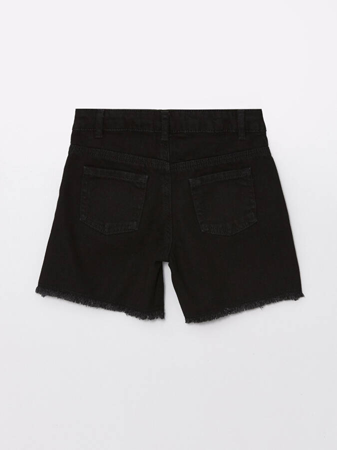 Ripped Detail Girls Jean Shorts - 7