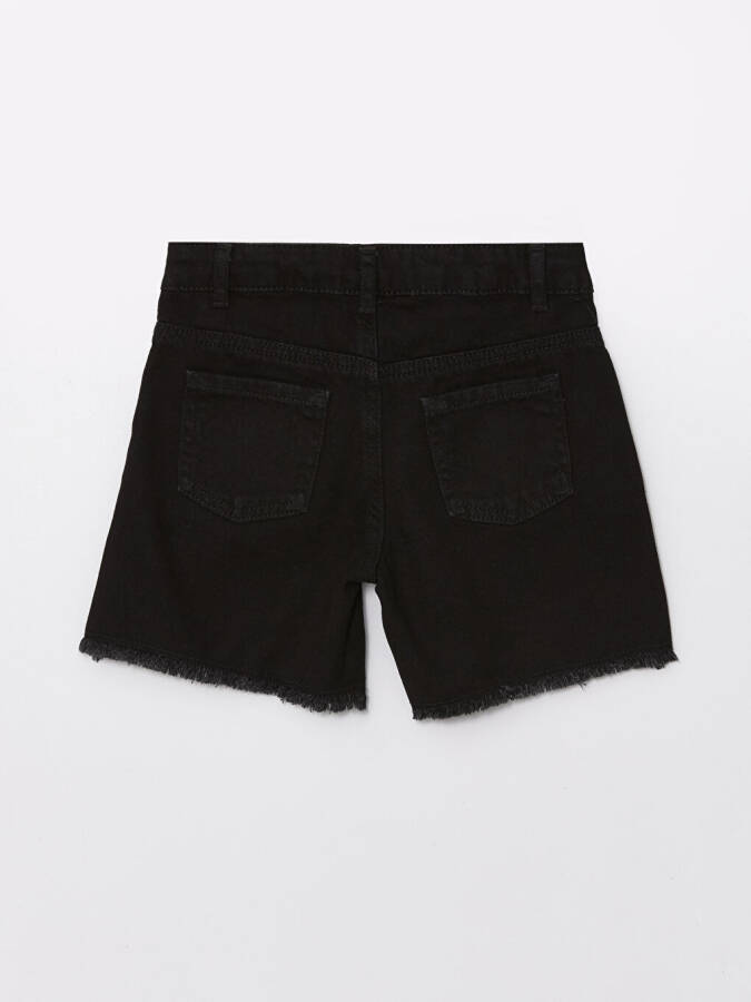 Ripped Detail Girls Jean Shorts - 4