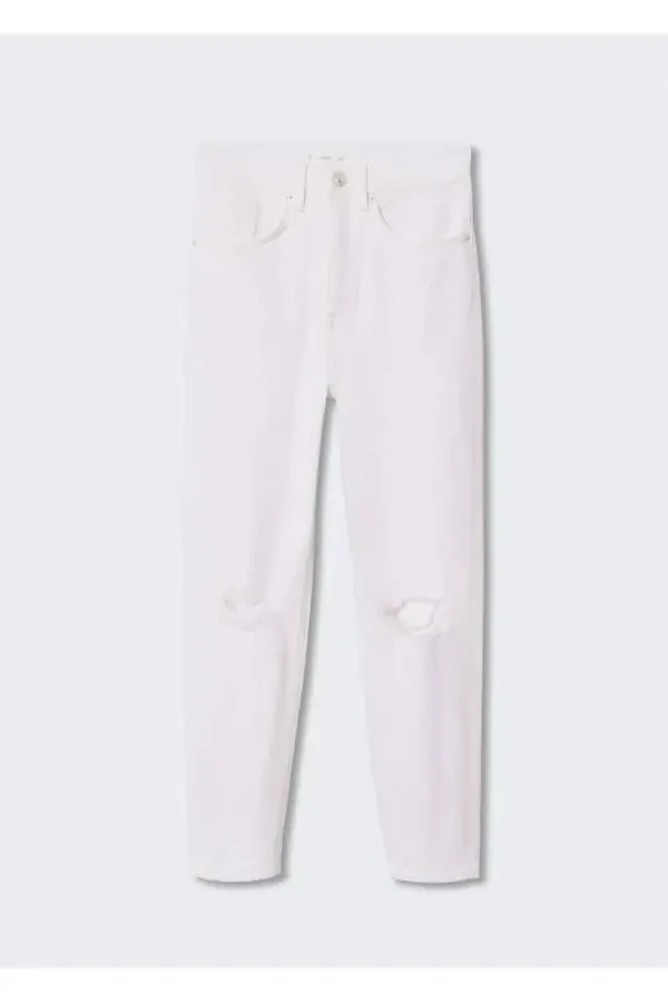 Ripped Detailed Straight Cut Jeans - 2