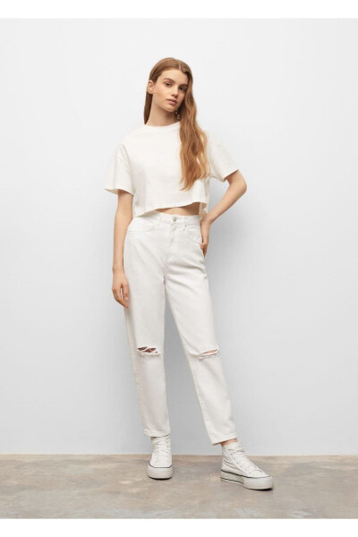 Ripped Detailed Straight Cut Jeans - MANGO TEEN
